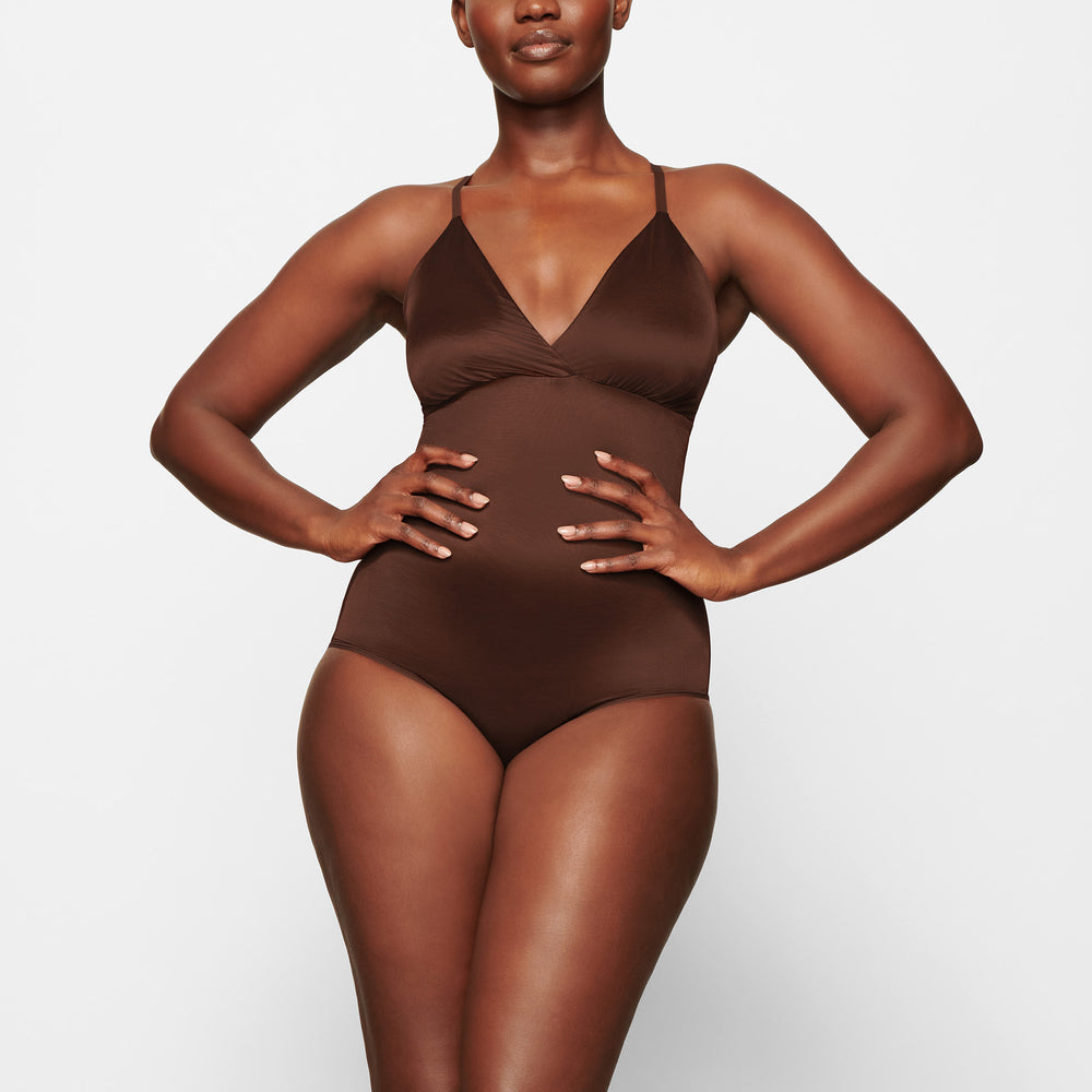 Skims BARELY THERE BODYSUIT BRIEF W/ SNAPS Bodysuit Chocola | 07LDWSIZP