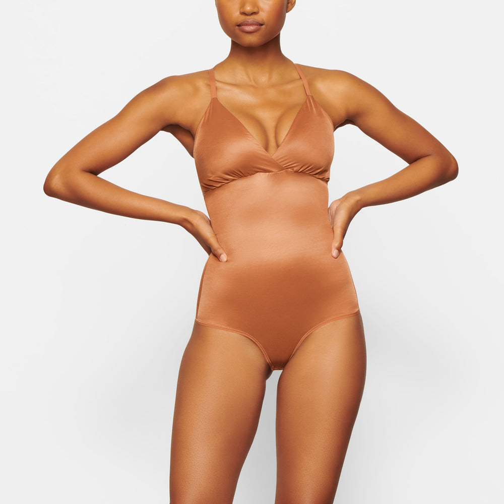 Skims BARELY THERE BODYSUIT BRIEF W/ SNAPS Bodysuit Abrikoos | 42AUJQCBK