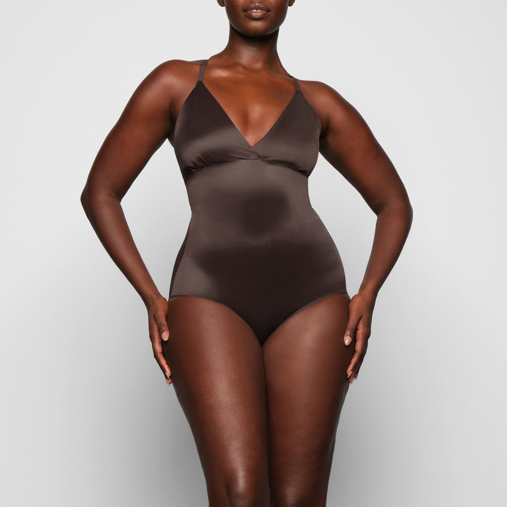 Skims BARELY THERE BODYSUIT BRIEF W/ SNAPS Bodysuit Koffie | 96JFKGWIE
