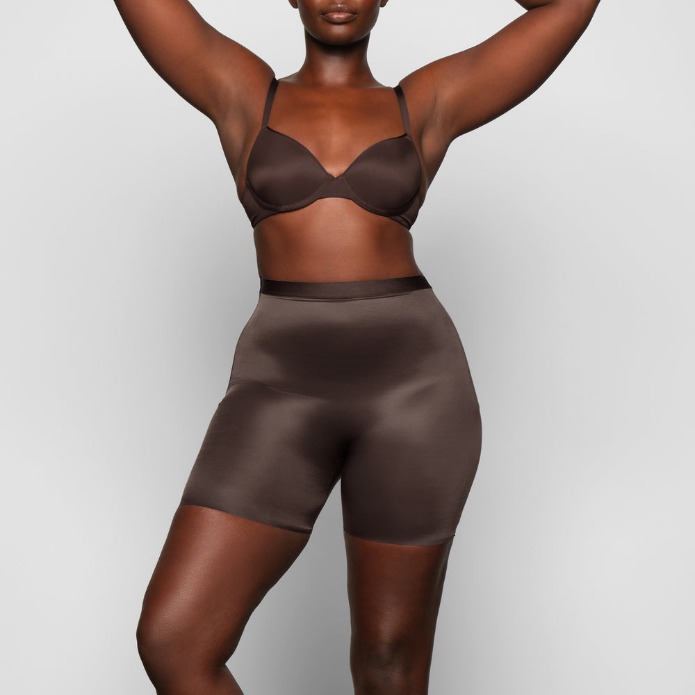 Skims BARELY THERE LOW BACK Korte Broek Koffie | 81SOXCNGQ