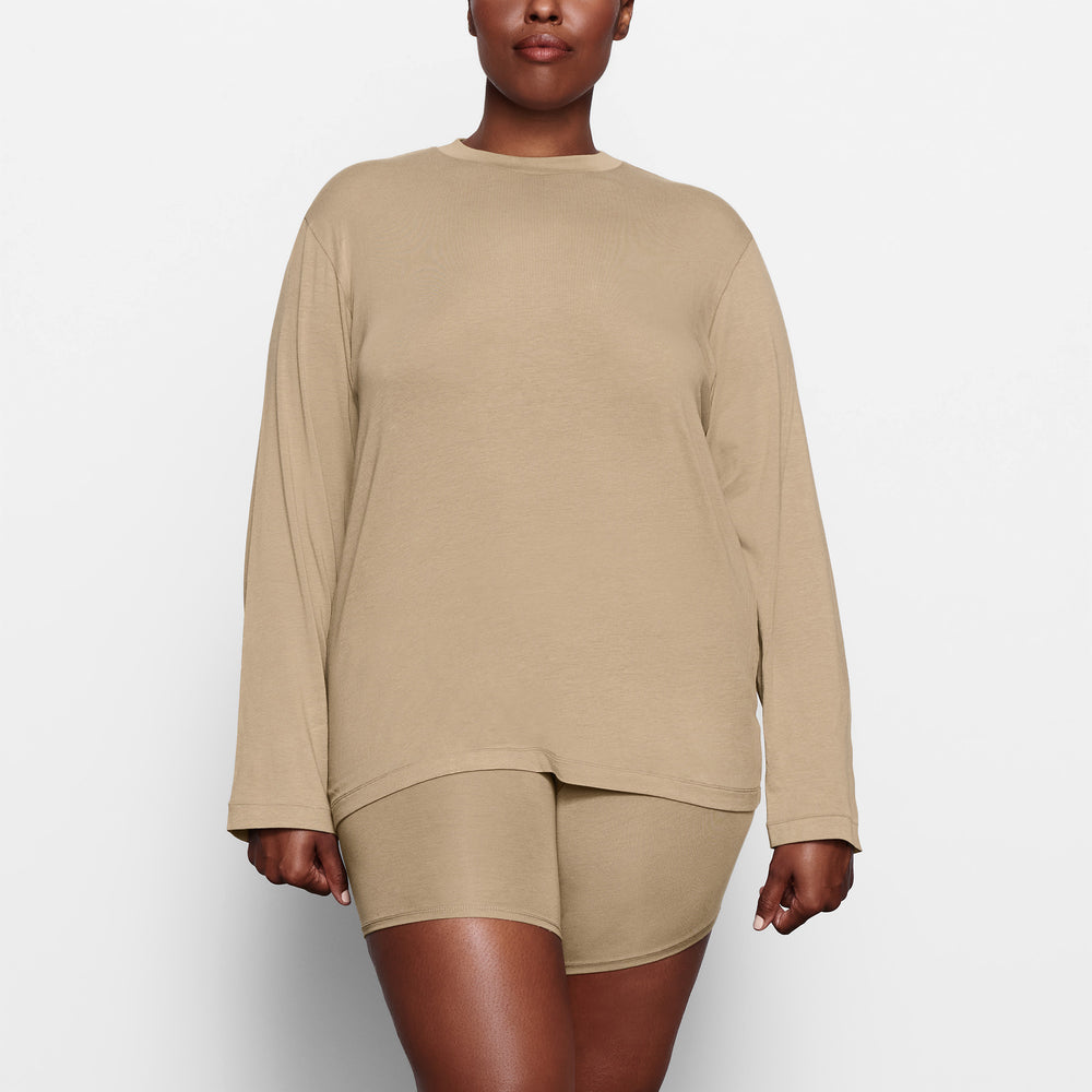 Skims BOYFRIEND LONG SLEEVE T-shirt Abrikoos | 06WABLSXR