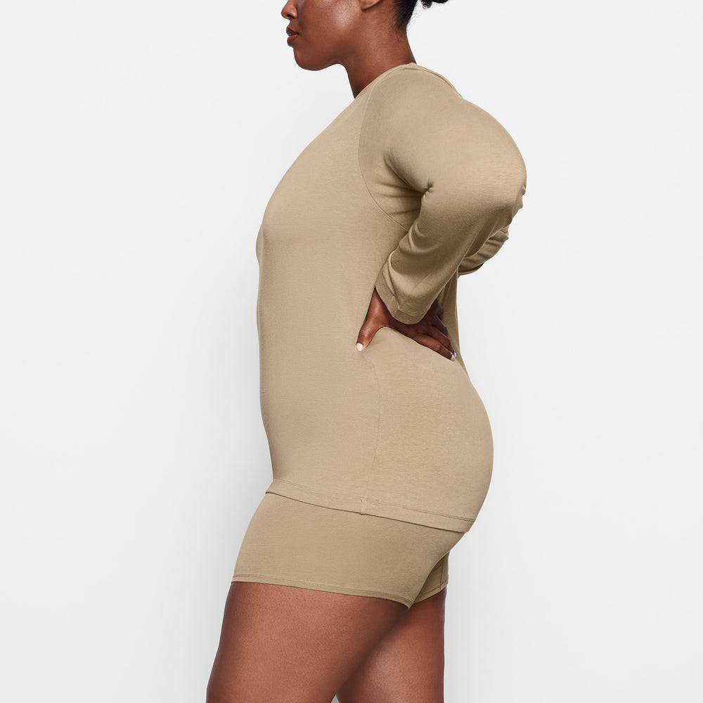 Skims BOYFRIEND LONG SLEEVE T-shirt Abrikoos | 06WABLSXR
