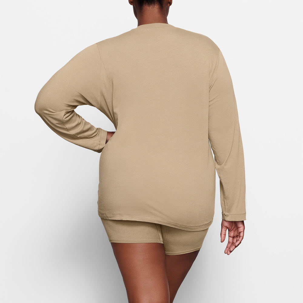 Skims BOYFRIEND LONG SLEEVE T-shirt Abrikoos | 06WABLSXR