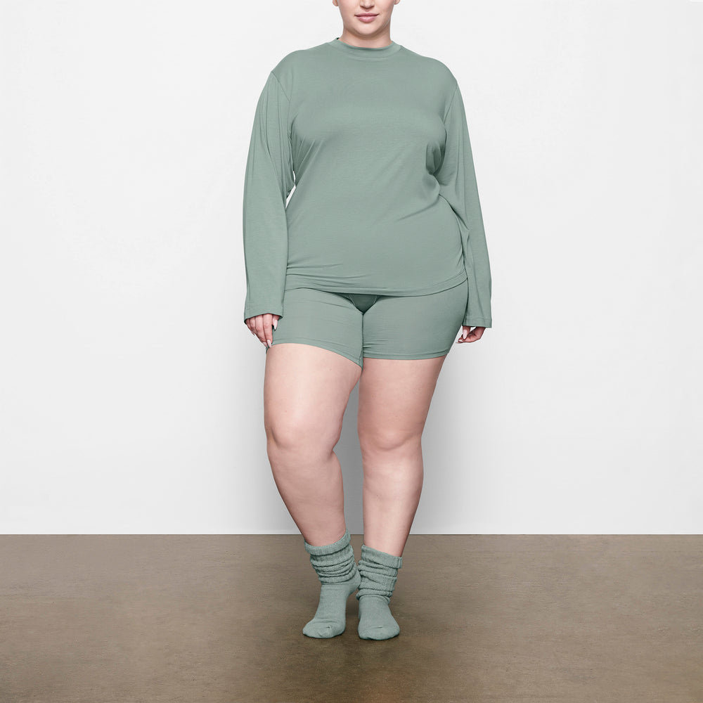 Skims BOYFRIEND LONG SLEEVE T-shirt Lichtgroen | 64LOJNZFK