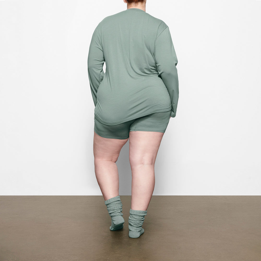 Skims BOYFRIEND LONG SLEEVE T-shirt Lichtgroen | 64LOJNZFK