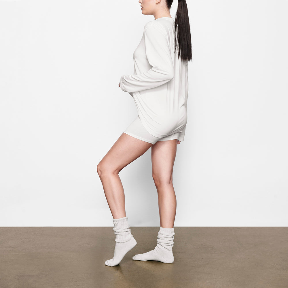 Skims BOYFRIEND LONG SLEEVE T-shirt Wit | 06MSOCXYK