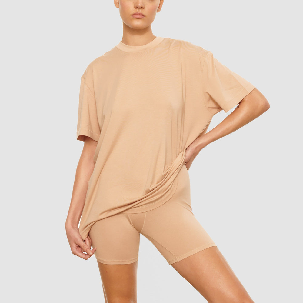 Skims BOYFRIEND T-shirt Beige | 05EVZYFJG