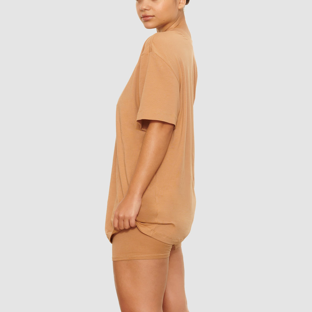Skims BOYFRIEND T-shirt Beige | 68HFQZMTV