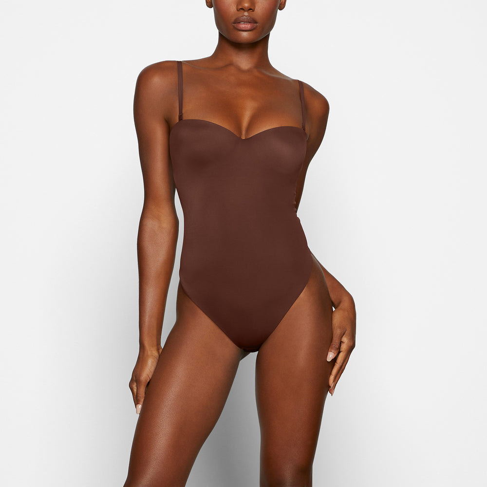 Skims CONTOUR LIFT STRAIGHT NECK Bodysuit Chocola | 65KSXDPHF