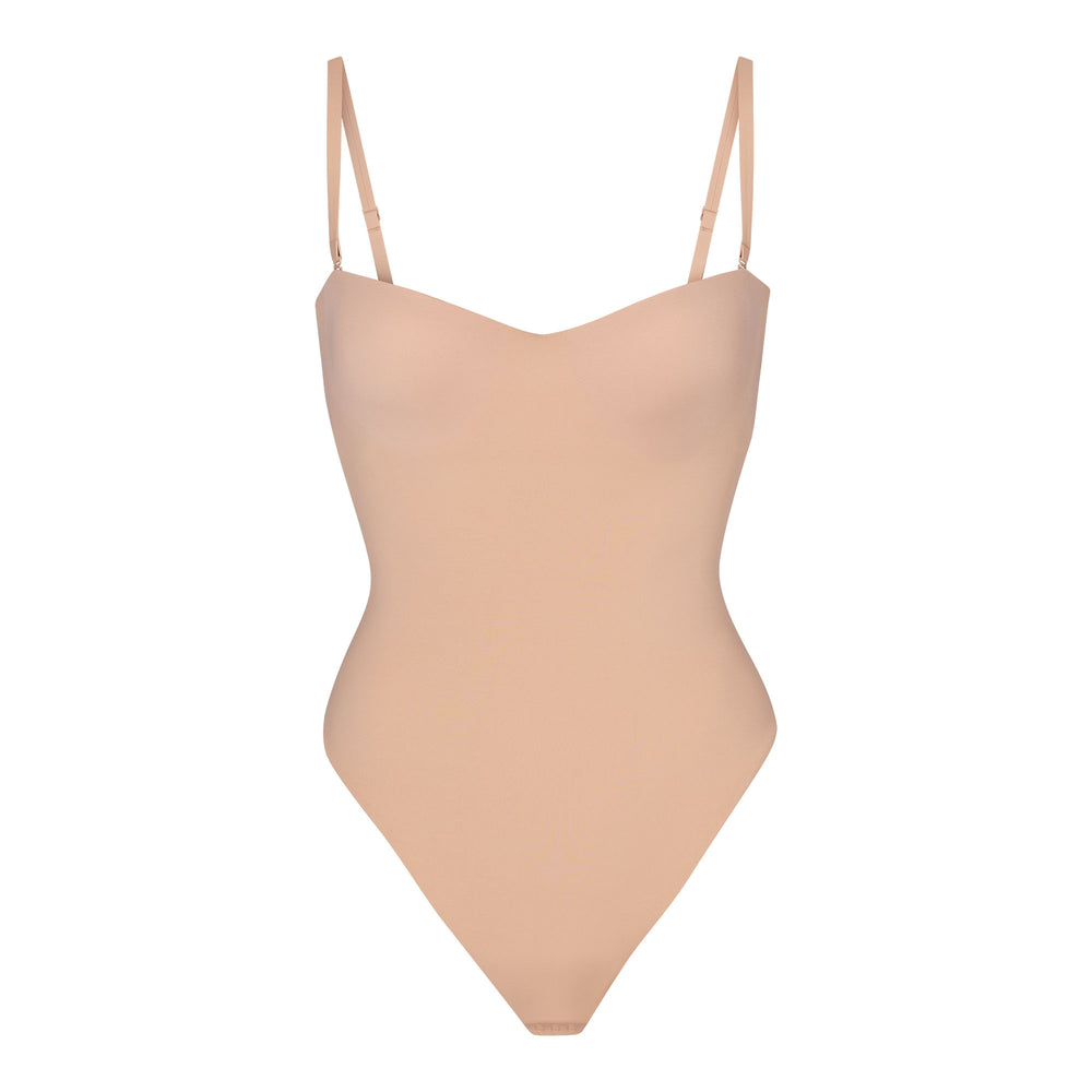 Skims CONTOUR LIFT STRAIGHT NECK Bodysuit Beige | 85TEONFPX