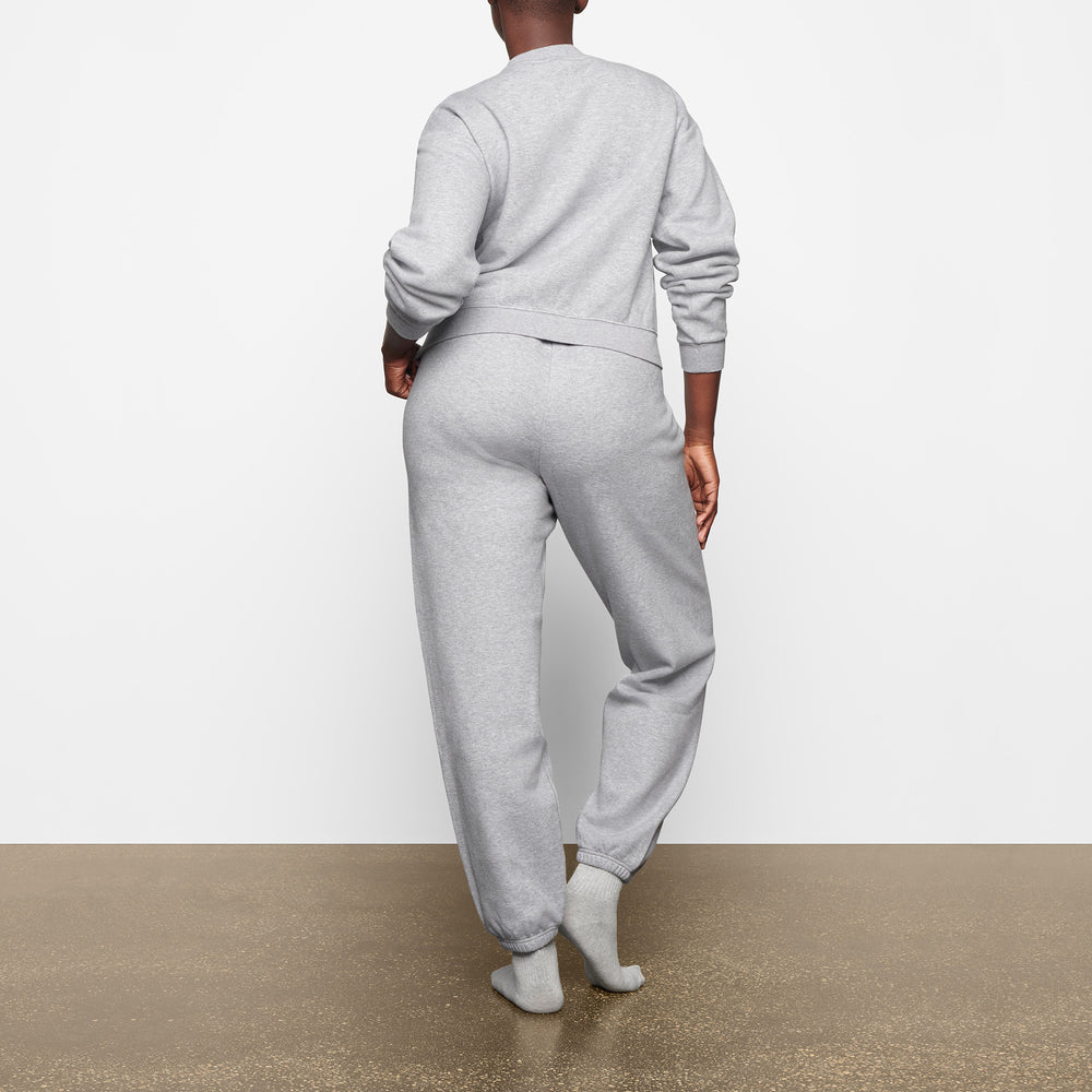 Skims COTTON FLEECE CREW NECK Sweatshirt Grijs | 02OFUTVXI