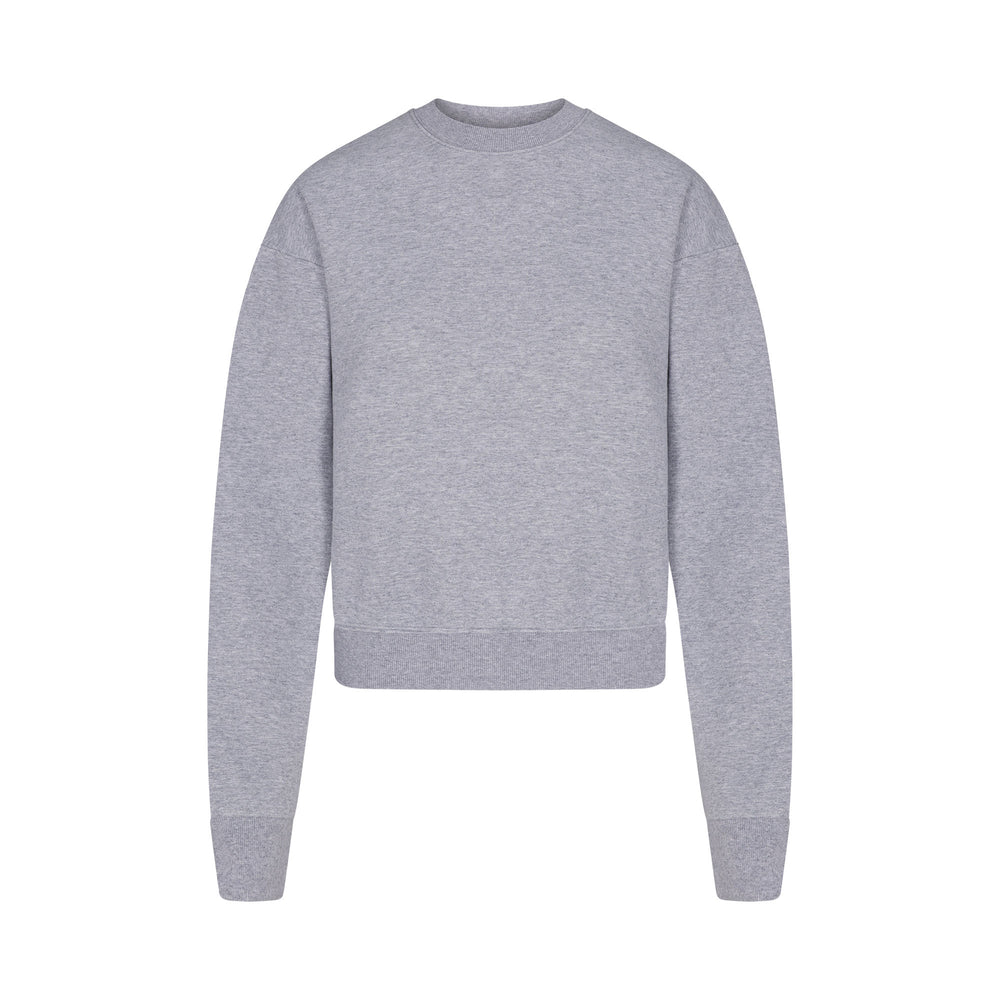 Skims COTTON FLEECE CREW NECK Sweatshirt Grijs | 02OFUTVXI