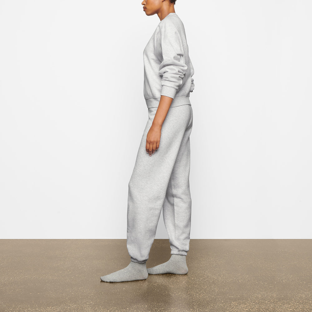 Skims COTTON FLEECE CREW NECK Sweatshirt Lichtgrijs | 05YHELWTA