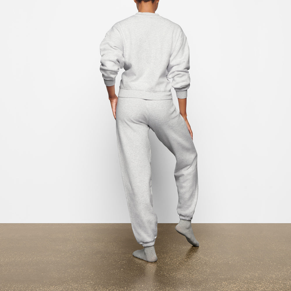 Skims COTTON FLEECE CREW NECK Sweatshirt Lichtgrijs | 05YHELWTA