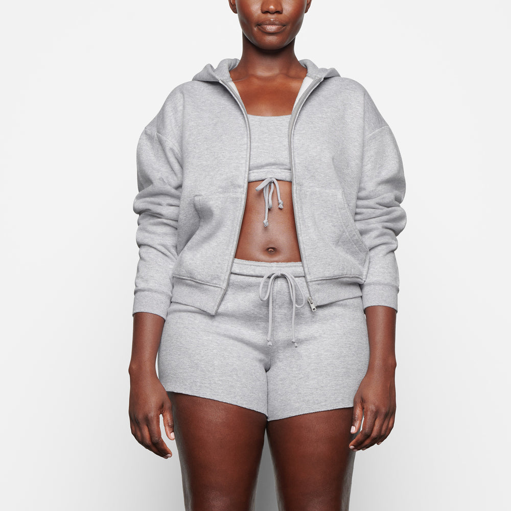 Skims COTTON FLEECE ZIP UP Hoodie Grijs | 16UCHIROJ