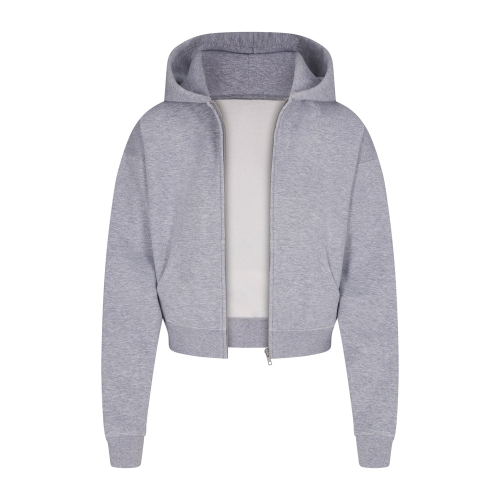 Skims COTTON FLEECE ZIP UP Hoodie Grijs | 16UCHIROJ