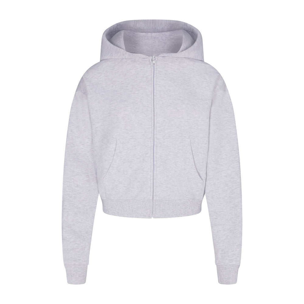 Skims COTTON FLEECE ZIP UP Hoodie Lichtgrijs | 87CFJARHK