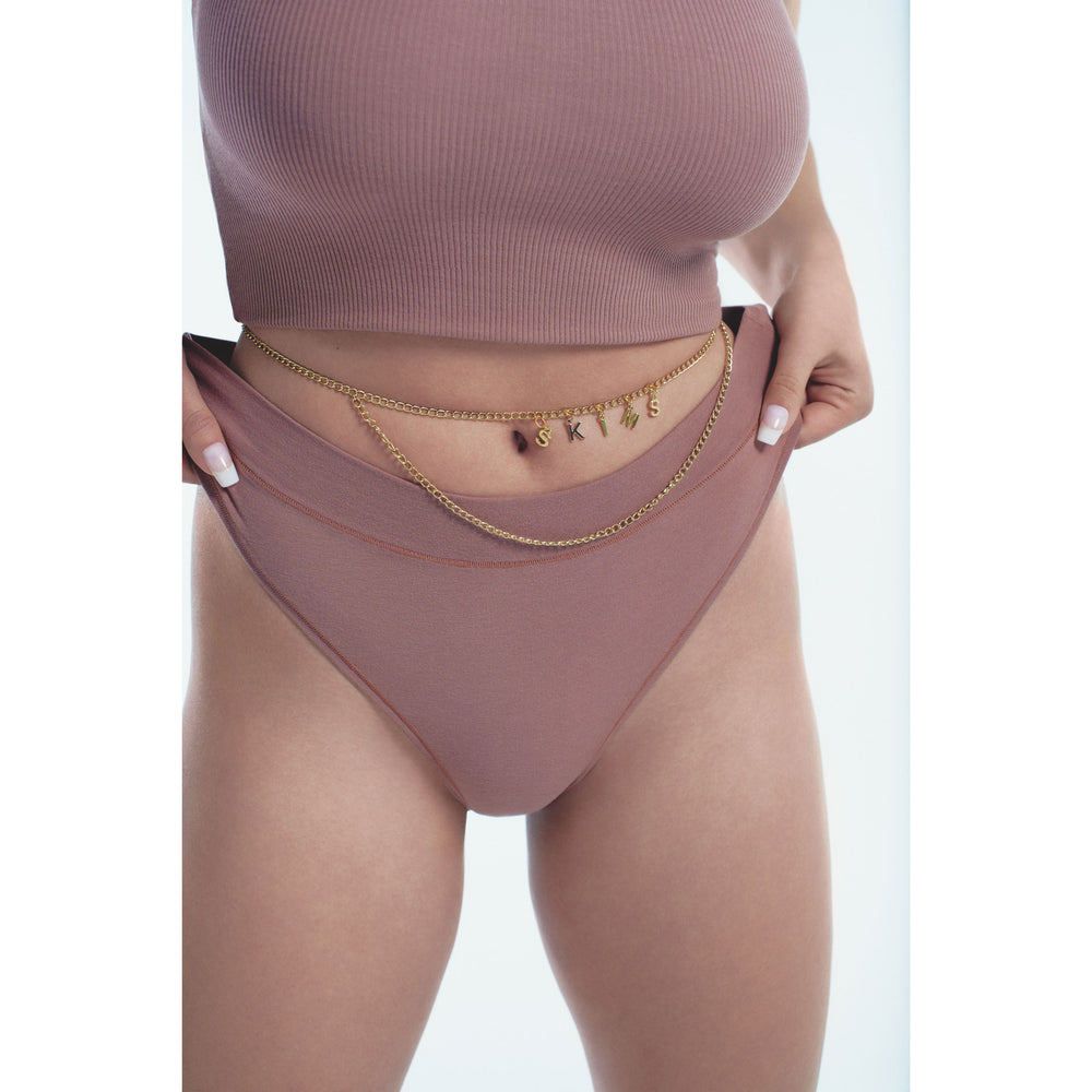 Skims COTTON JERSEY CHEEKY Tanga Zwart | 28YZDBOHT