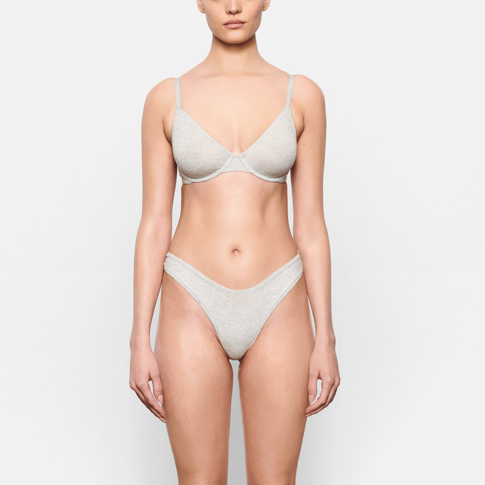 Skims COTTON JERSEY DIPPED Thong Lichtgrijs | 10UZGXSRA