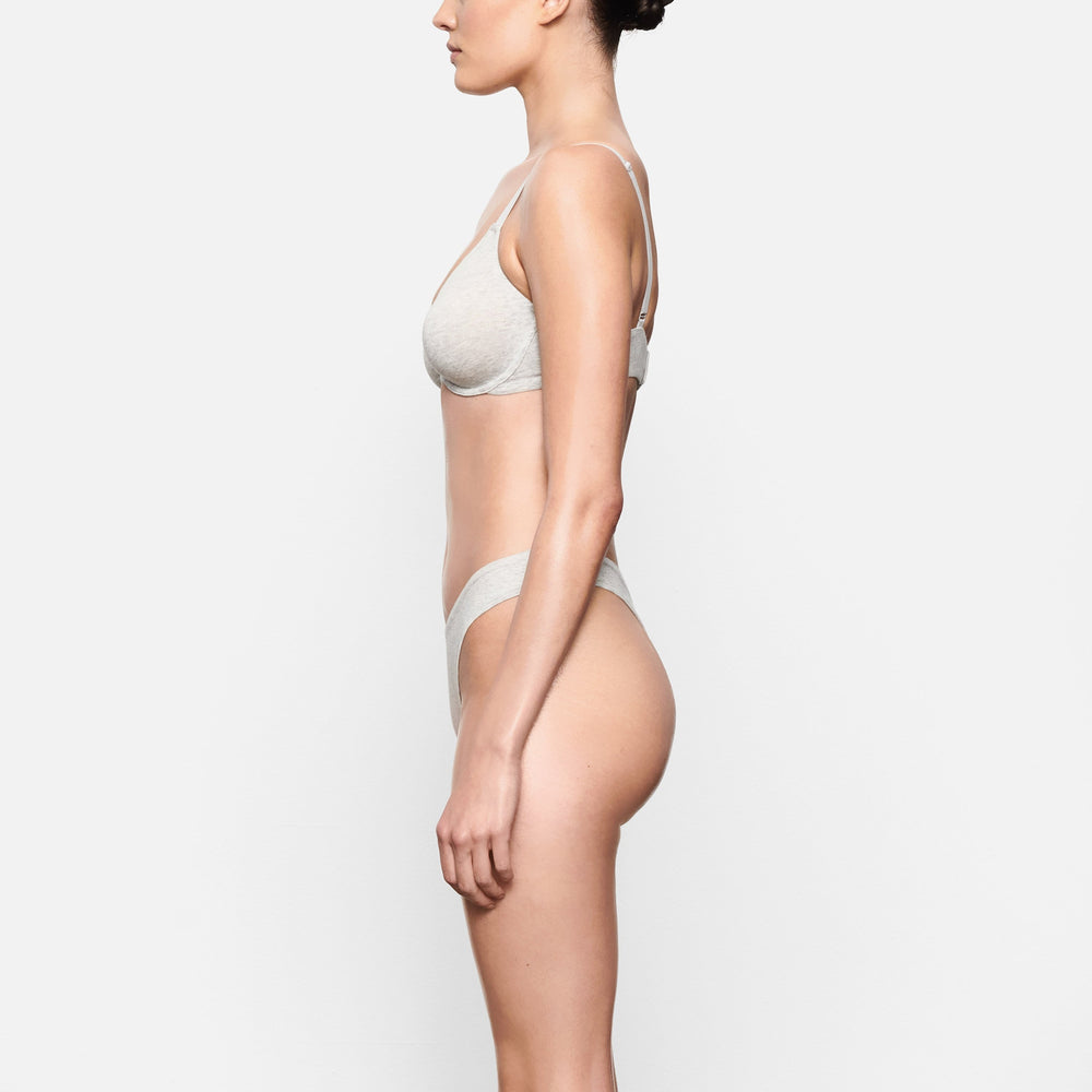 Skims COTTON JERSEY DIPPED Thong Lichtgrijs | 10UZGXSRA