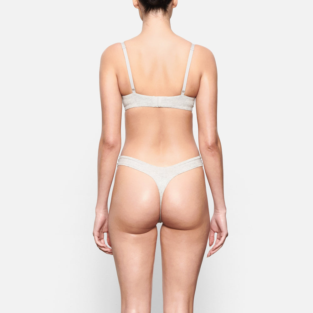 Skims COTTON JERSEY DIPPED Thong Lichtgrijs | 10UZGXSRA