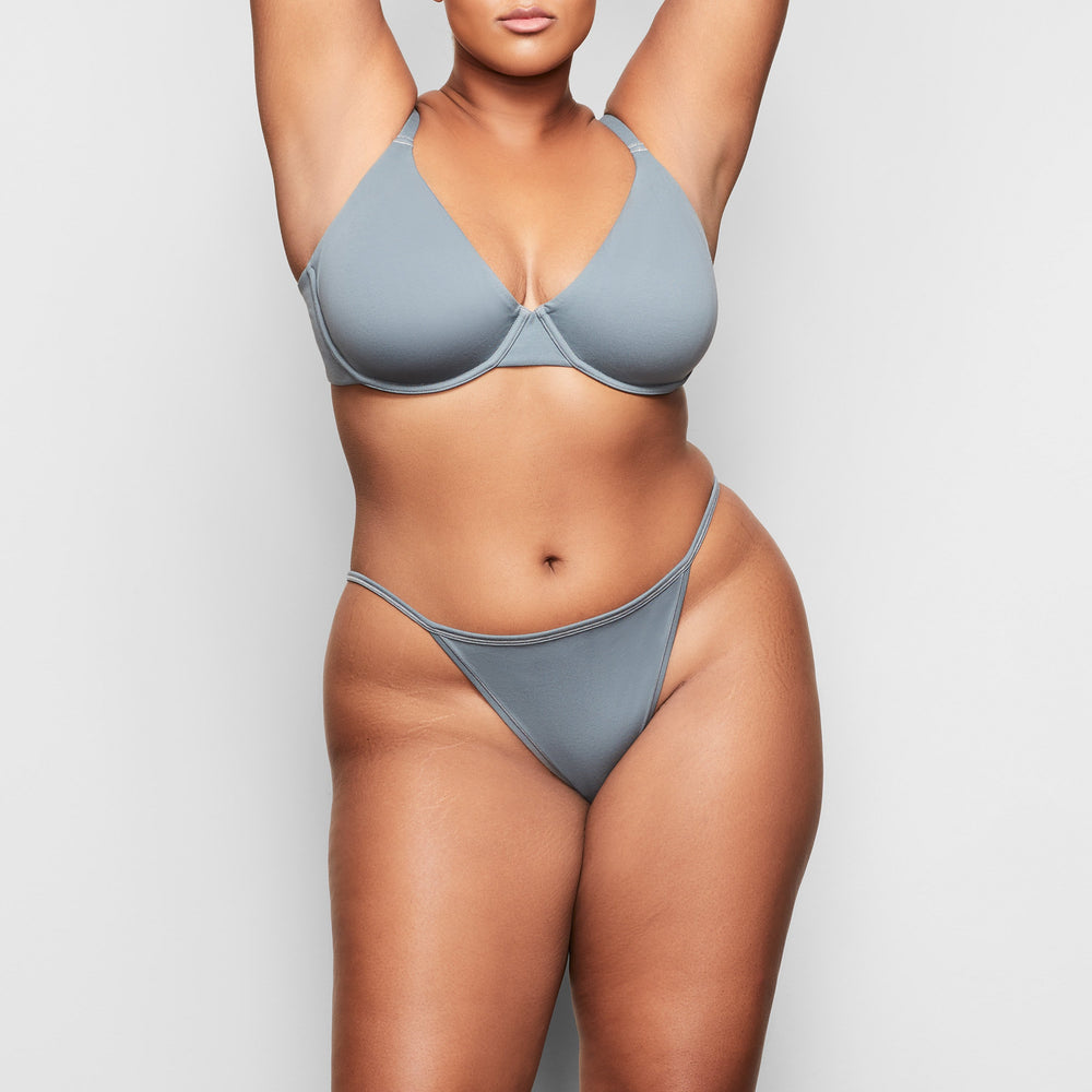 Skims COTTON JERSEY STRING Bikini Blauw | 29XWDQKZU