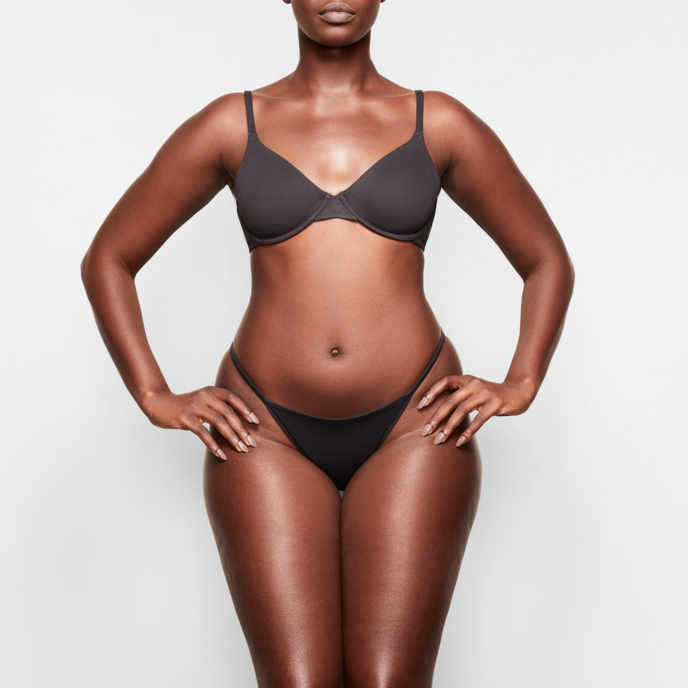 Skims COTTON JERSEY STRING Bikini Zwart | 45XBRJCAK