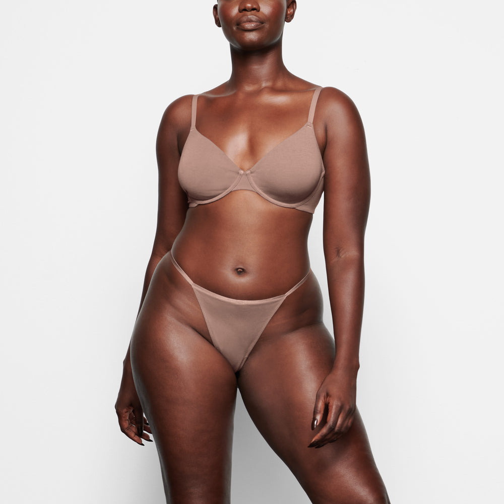 Skims COTTON JERSEY T-shirt Bra Bruin | 80QASKGBR