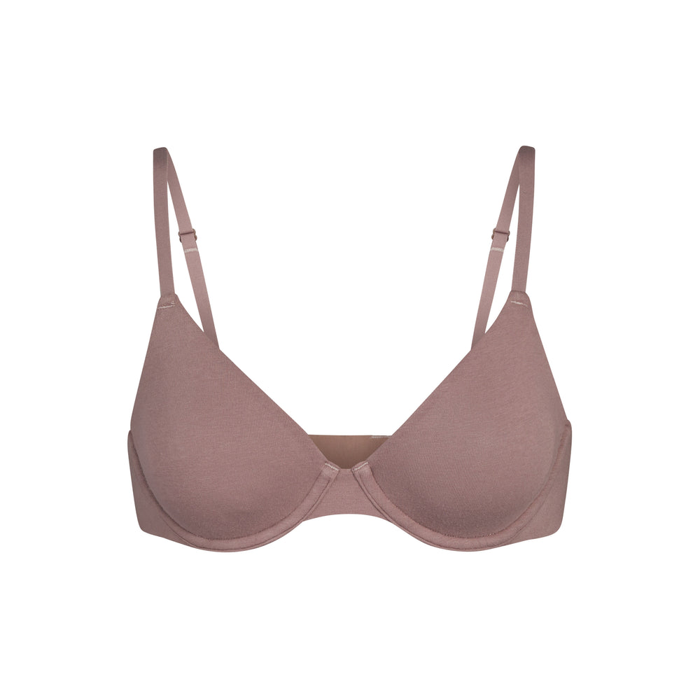 Skims COTTON JERSEY T-shirt Bra Bruin | 80QASKGBR