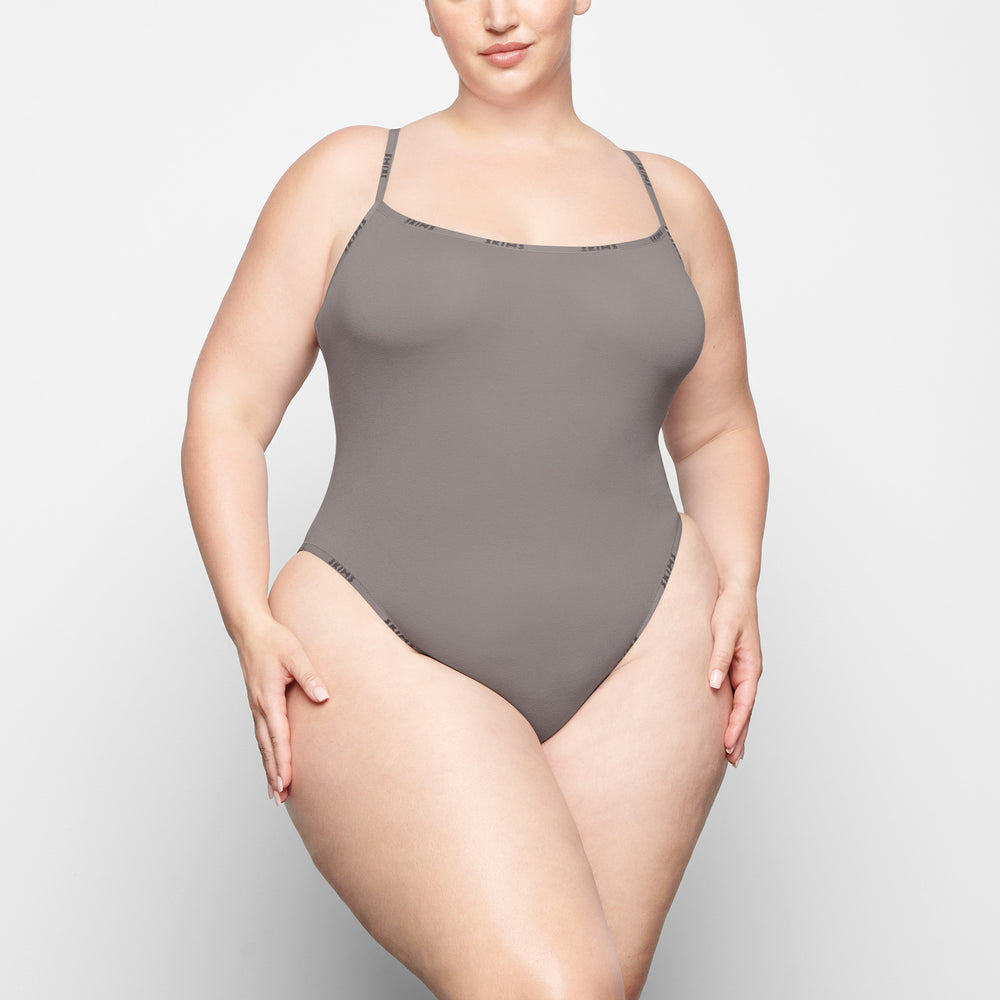 Skims COTTON LOGO Cotton Bodysuit Grijs | 26QAMZHVG