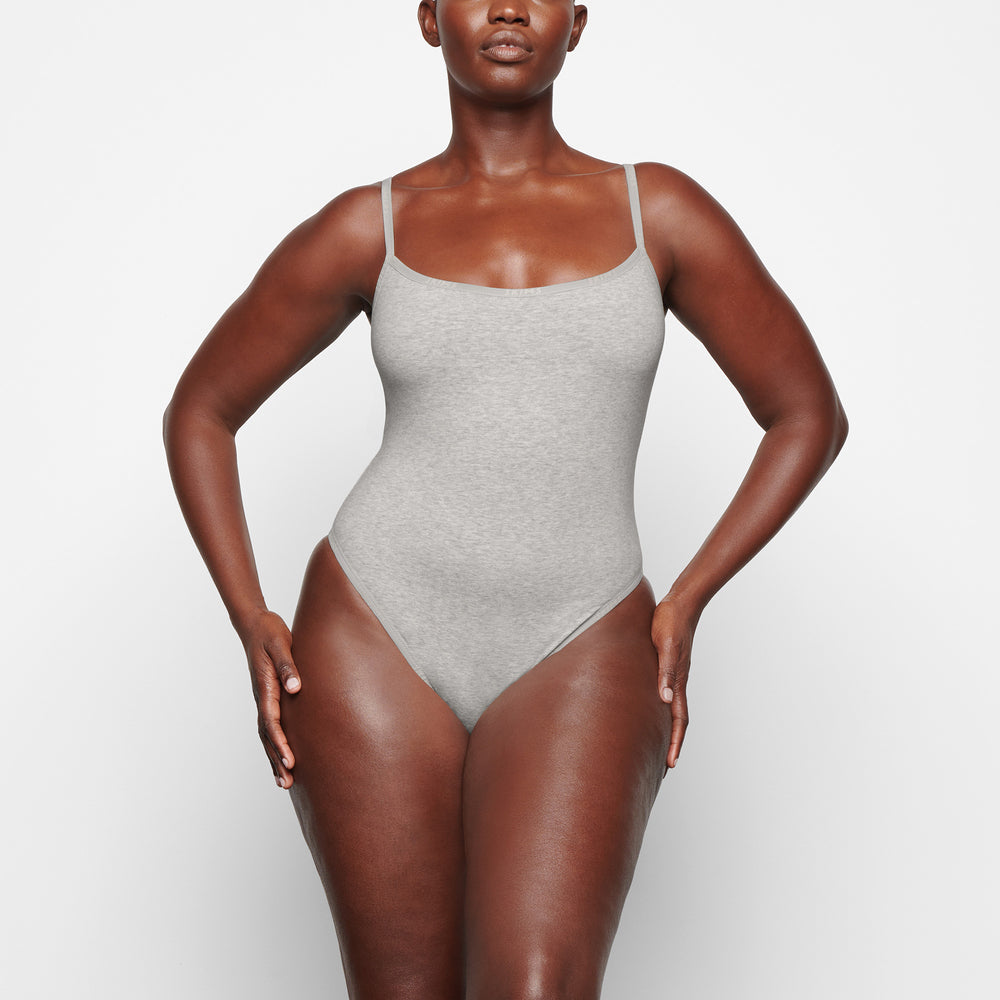 Skims COTTON LOGO Cotton Bodysuit Lichtgrijs | 24IDJTMWX