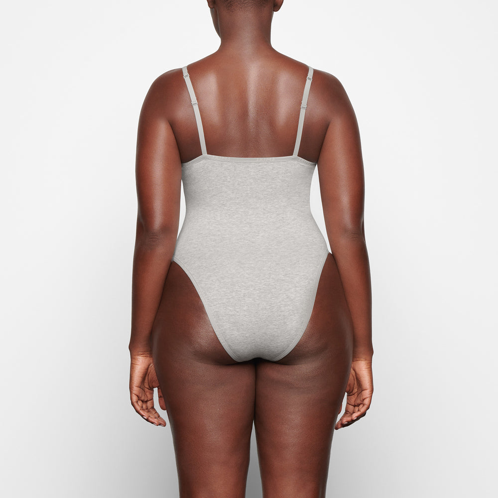 Skims COTTON LOGO Cotton Bodysuit Lichtgrijs | 24IDJTMWX