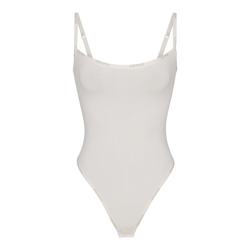 Skims COTTON LOGO Cotton Bodysuit Wit | 02BYCXVOL
