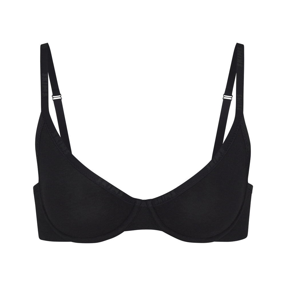 Skims COTTON LOGO DEMI Underwire Bra Zwart | 40GPXOQWF