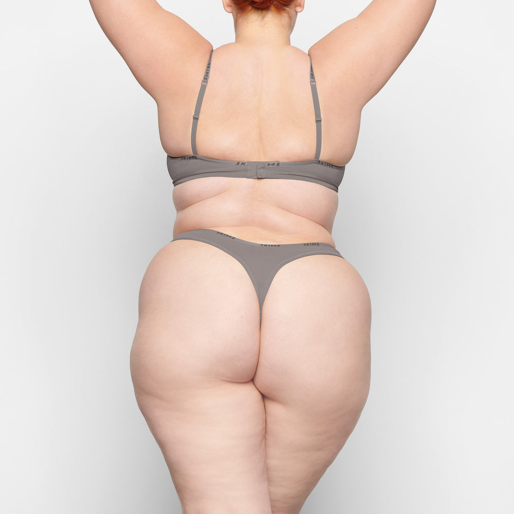 Skims COTTON LOGO DIPPED Thong Grijs | 69MGZIPXL