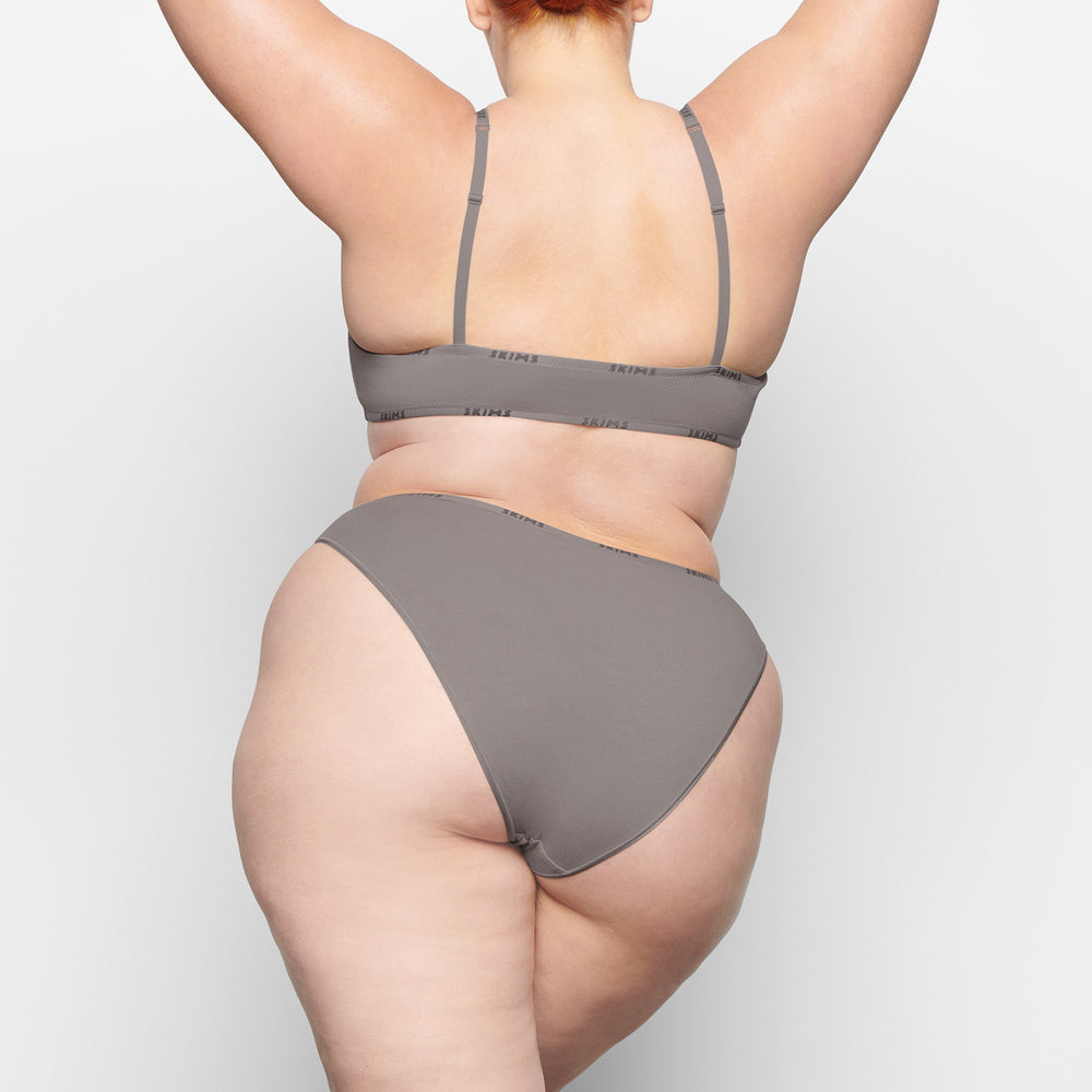 Skims COTTON LOGO HIGH LEG Bikini Grijs | 71QXLWHMC