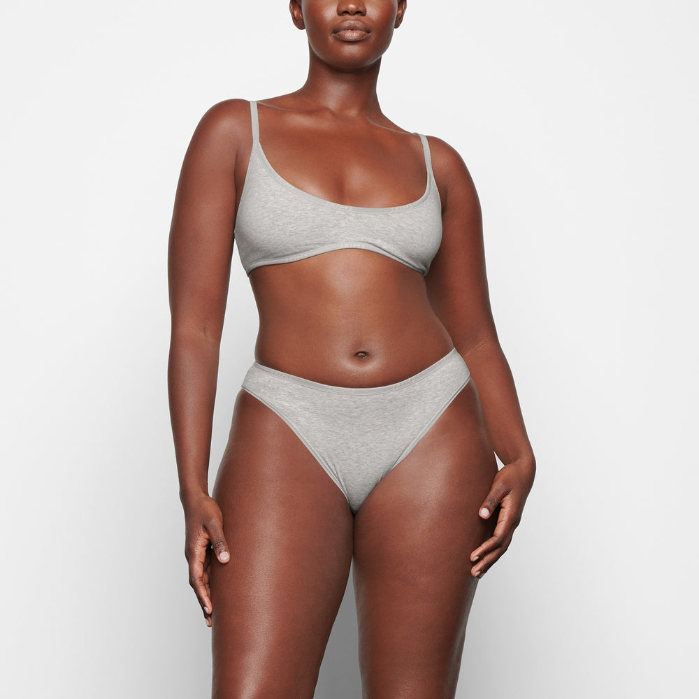 Skims COTTON LOGO HIGH LEG Bikini Lichtgrijs | 86ALRQXPF