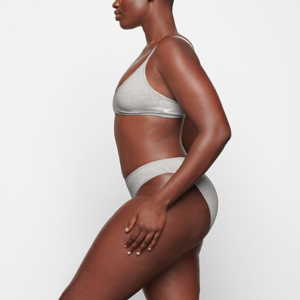 Skims COTTON LOGO HIGH LEG Bikini Lichtgrijs | 86ALRQXPF