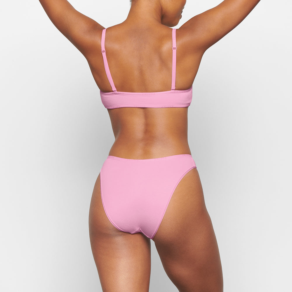 Skims COTTON LOGO HIGH LEG Bikini Roze | 93NEWDQFX