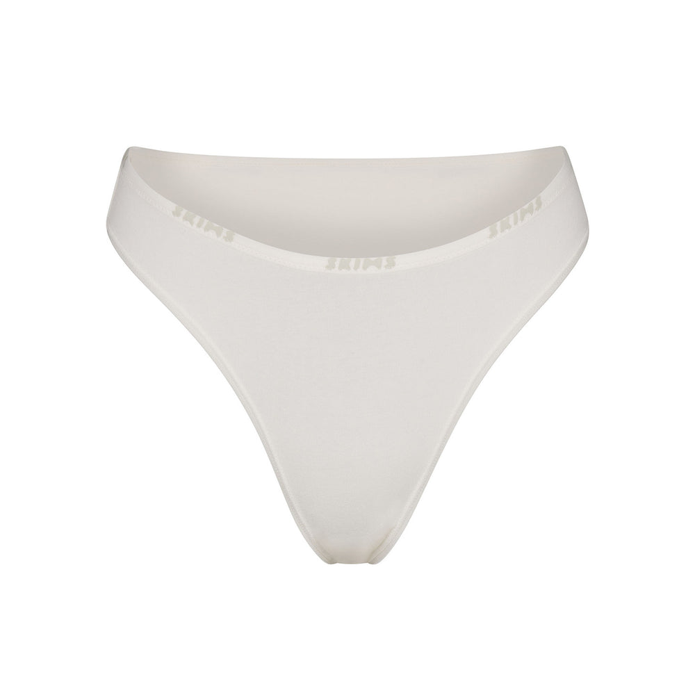 Skims COTTON LOGO HIGH LEG Bikini Wit | 65BTOZJXQ