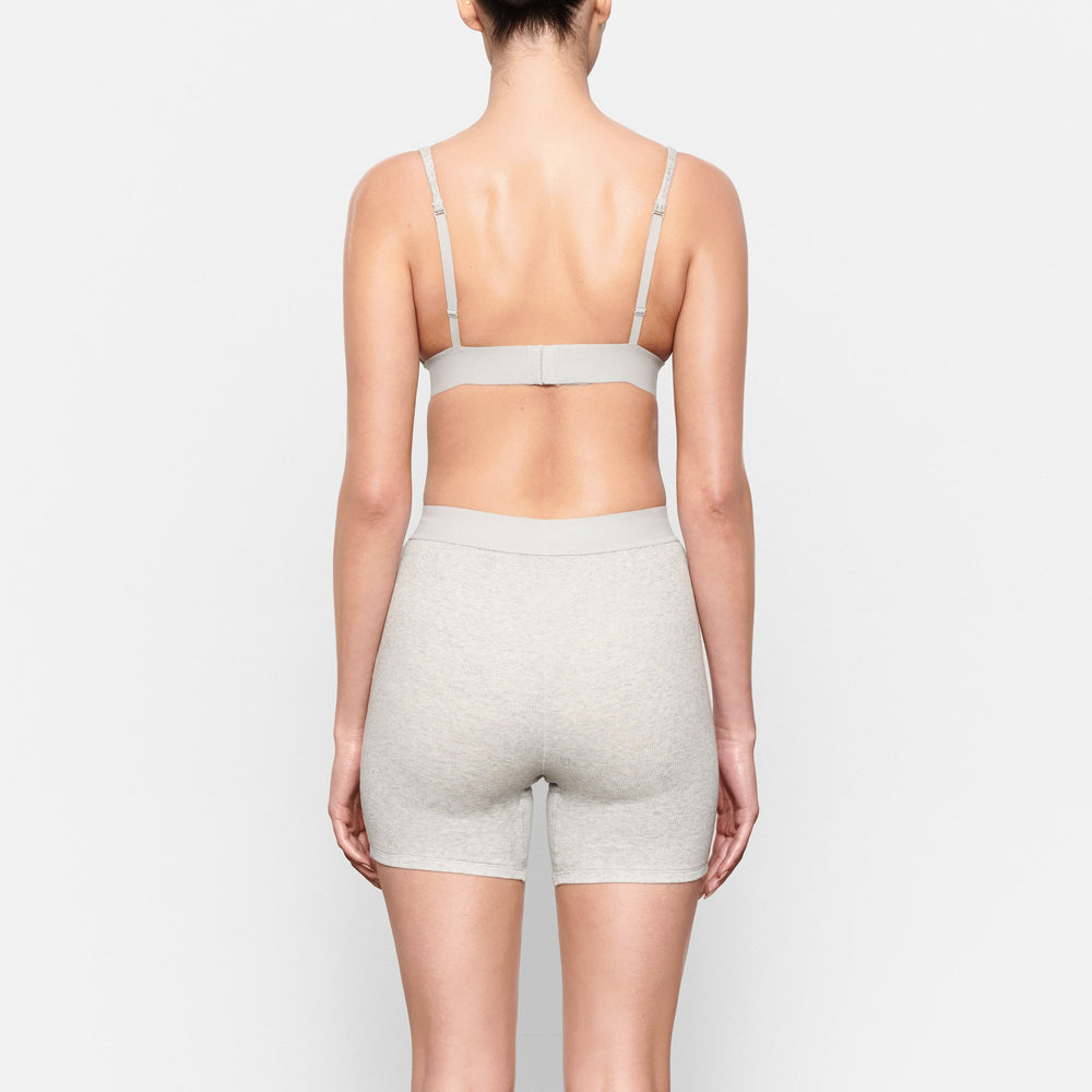 Skims COTTON RIB Boxer Shorts Lichtgrijs | 40VFKAJPT