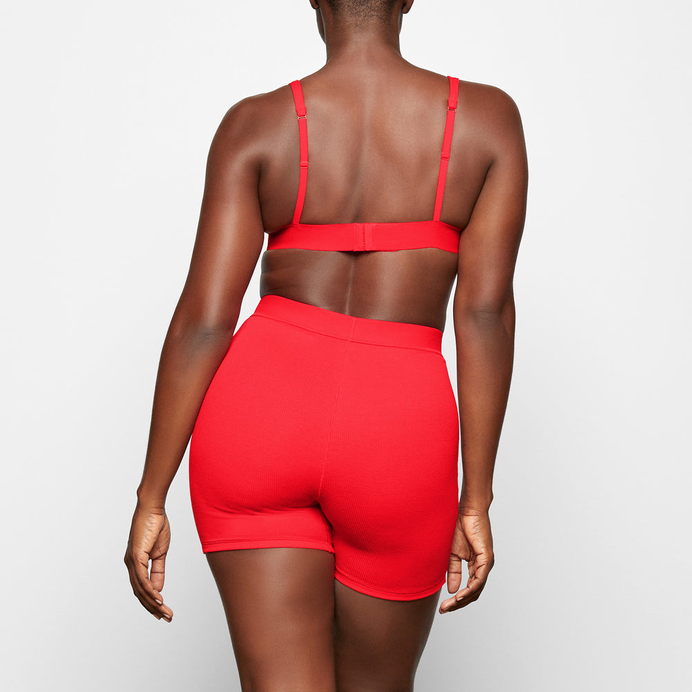 Skims COTTON RIB Boxer Shorts Rood | 05NVCPLME