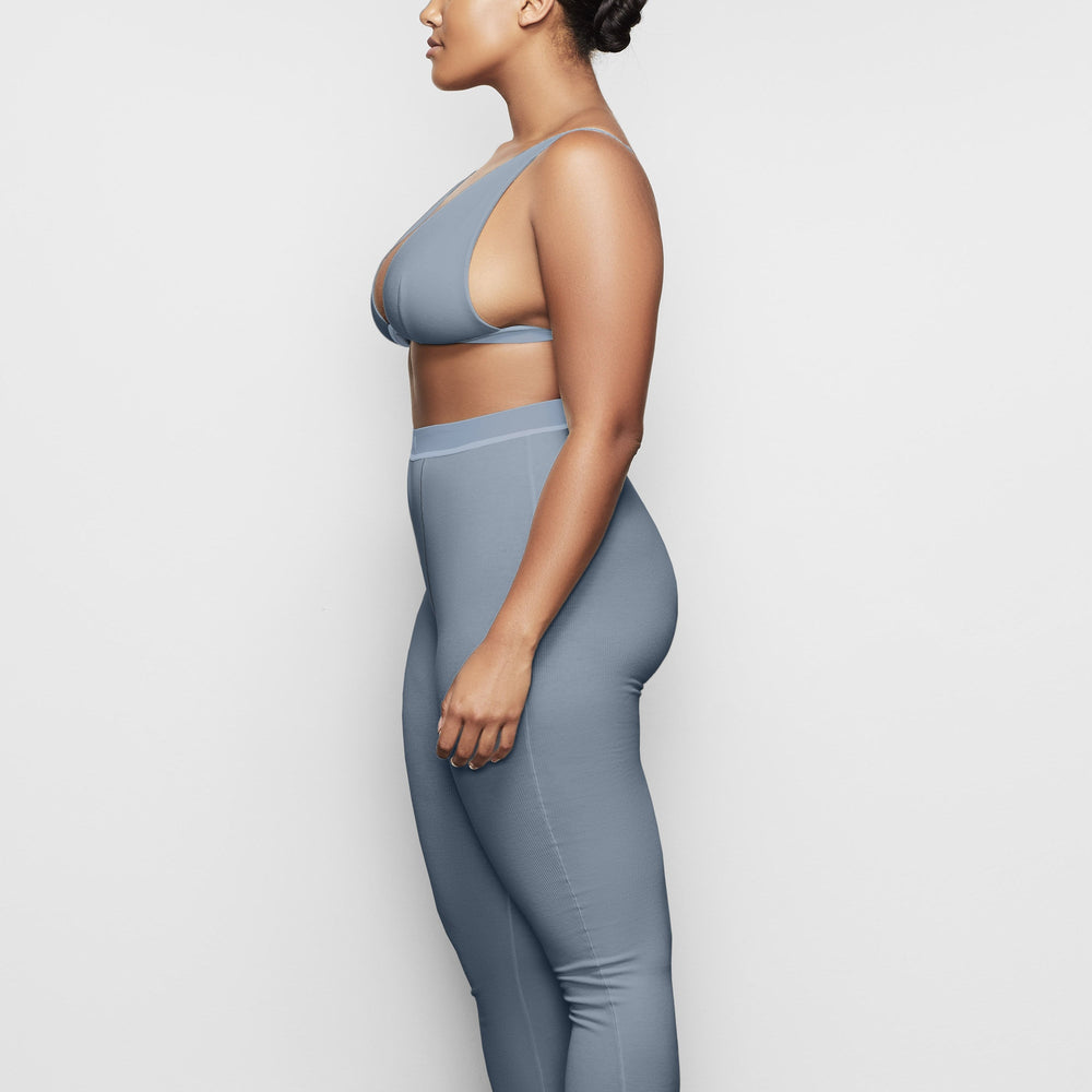 Skims COTTON RIB Leggings Blauw | 02GYCWKNB