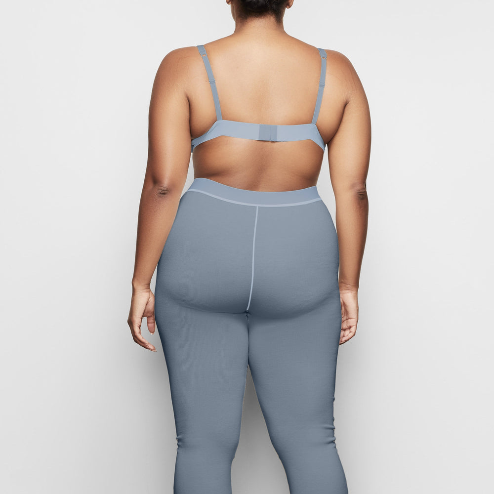 Skims COTTON RIB Leggings Blauw | 02GYCWKNB