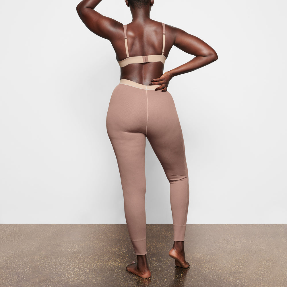Skims COTTON RIB Leggings Bruin | 70EYGLFBU