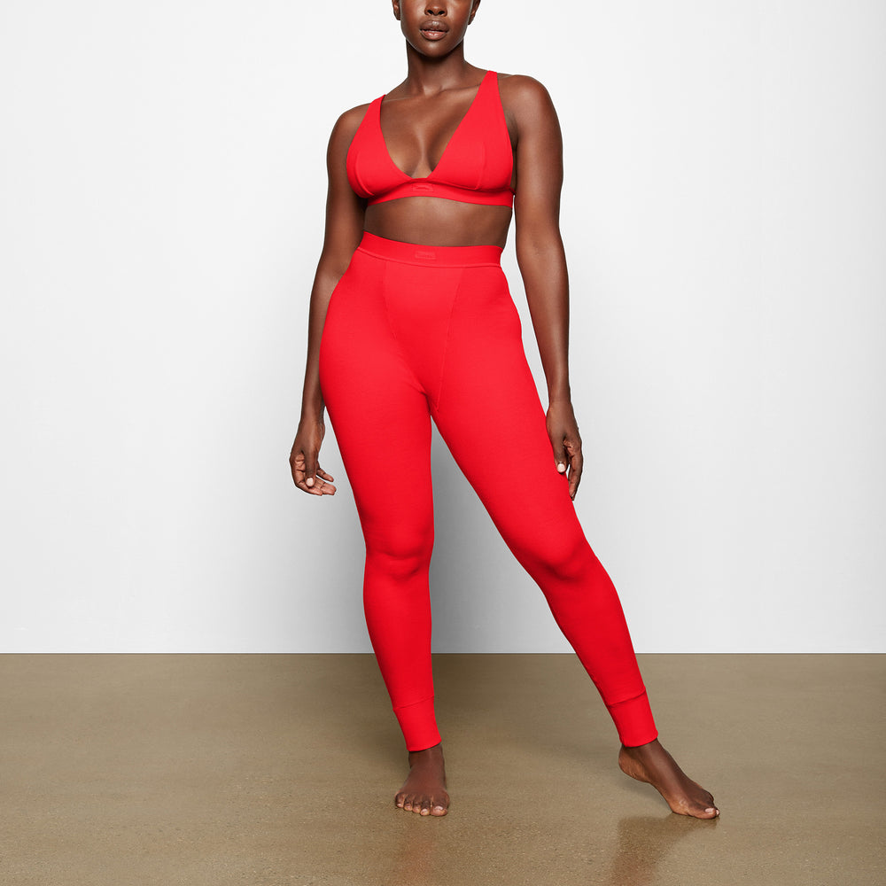 Skims COTTON RIB Leggings Rood | 14TPKLCRX