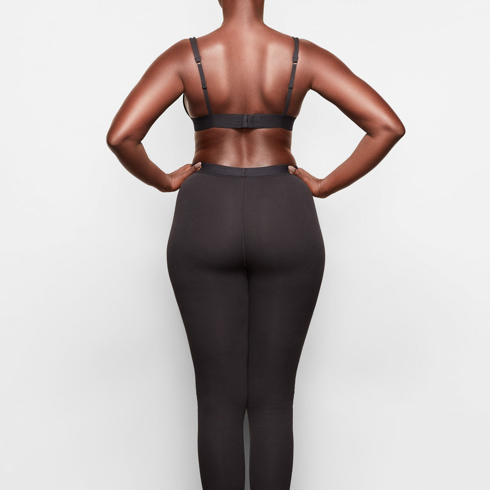 Skims COTTON RIB Leggings Zwart | 02XTCJLYM