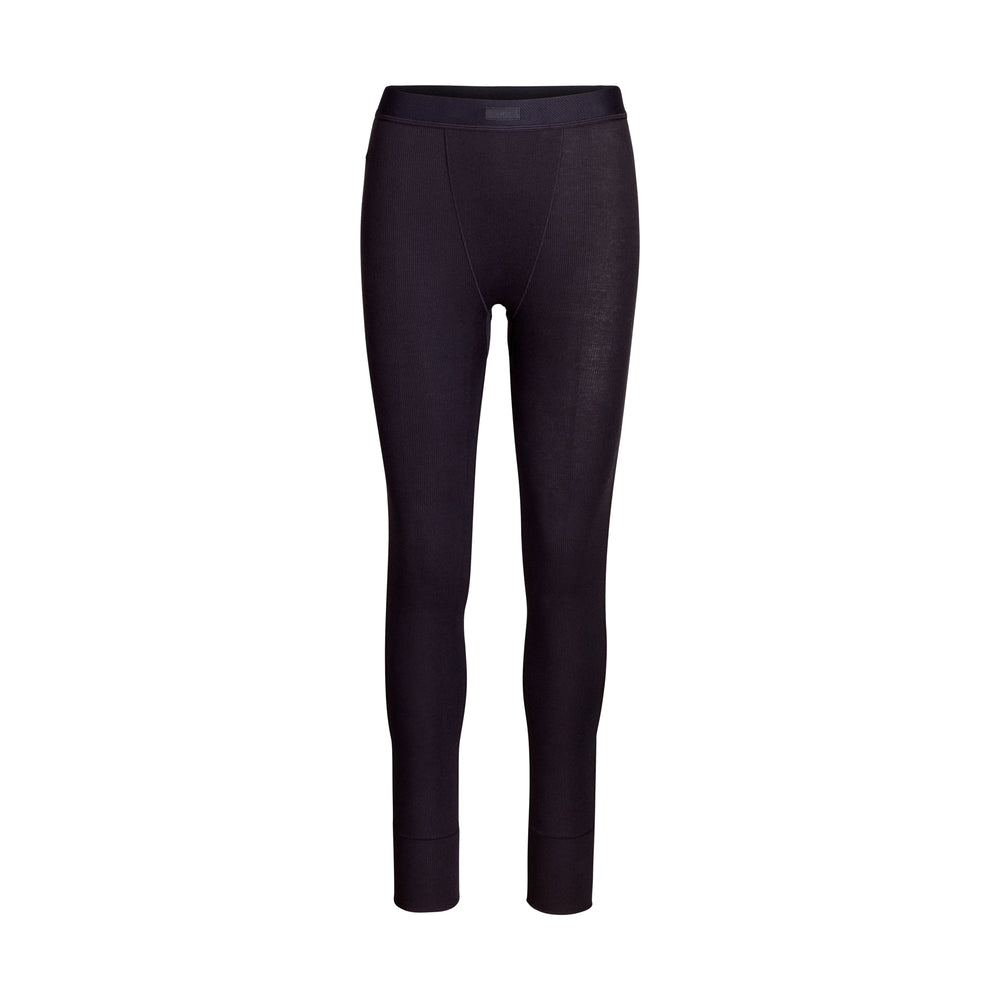 Skims COTTON RIB Leggings Zwart | 02XTCJLYM