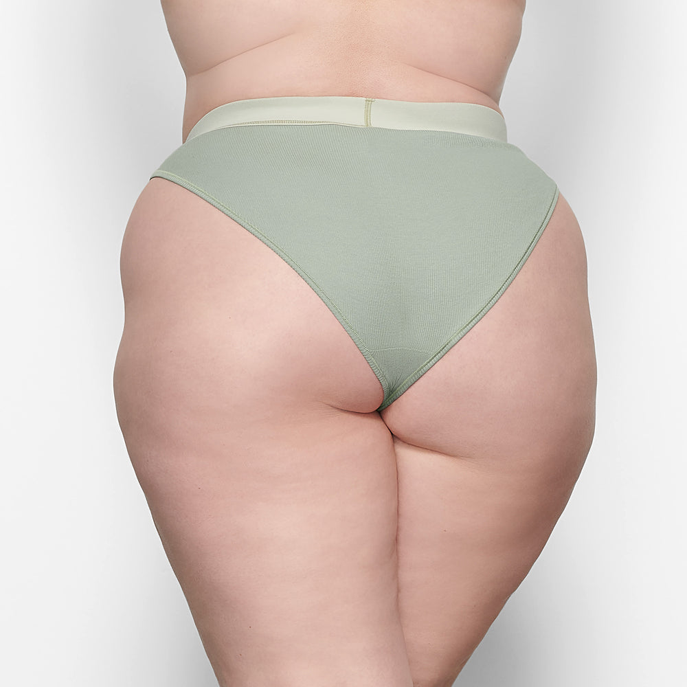 Skims COTTON RIB MID RISE Brief Blauw | 57PDTXUSO