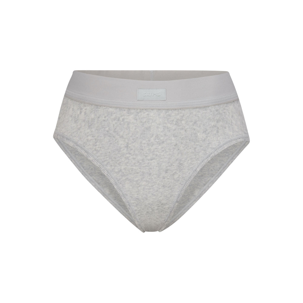 Skims COTTON RIB MID RISE Brief Lichtgrijs | 39ETAMDSL